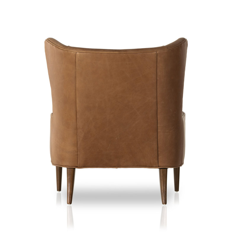 Marlow Wingback Chair, Palermo Cognac, Toasted Parawood