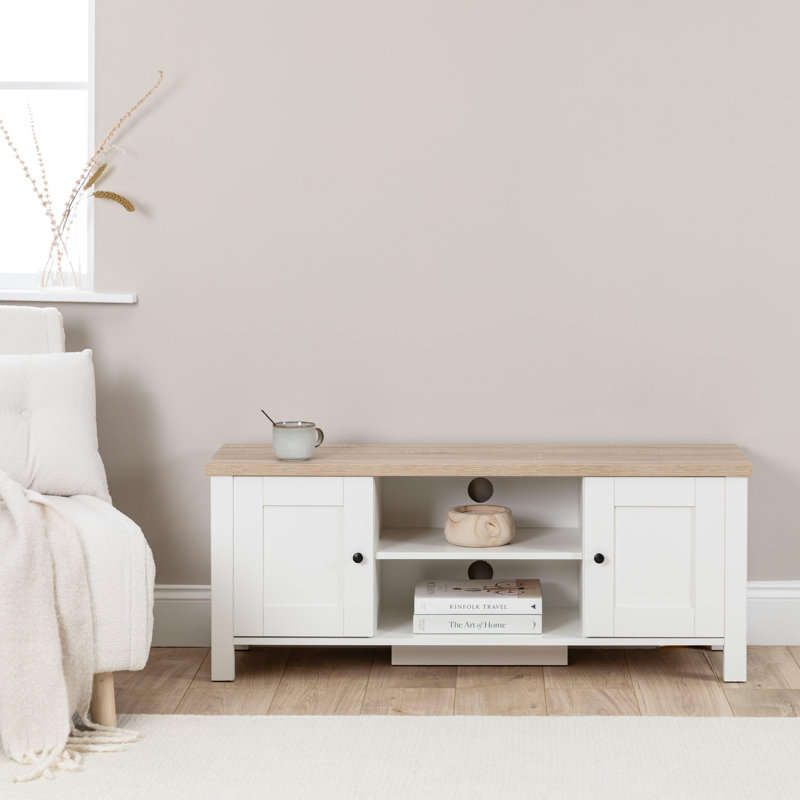 Maryhannah 120cm TV Bench, Alabaster, Alabaster White