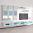 126" Modern Floating Wall Mounted Entertainment Center with 16-Color LED Lighting, High Gloss Finish-2015496062