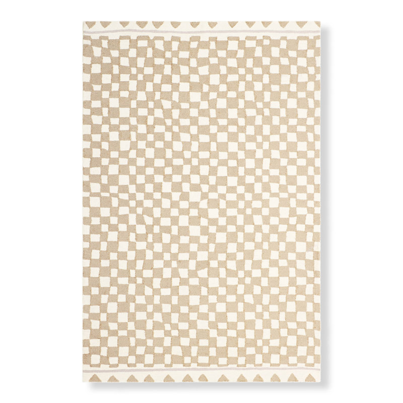 Wool Checkered Indoor Rug, Rectangle 10' x 14'