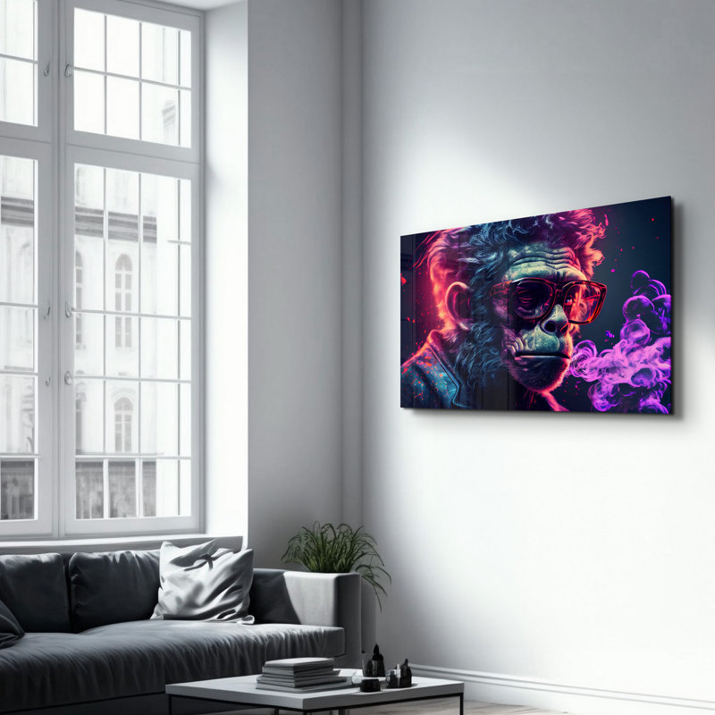 Élégante peinture murale en verre trempé de 13,8 po x 21,7 po | 100% verre trempé, épaisseur: 0,16 pouce | Imprimé UV pour des couleurs éclatantes | Parfait pour la décoration intérieure, le salon et les espaces de bureau