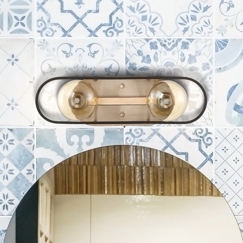 Barre de salle de bain Brielle en cuivre brossé / laiton mat à 2 lumières Brielle
