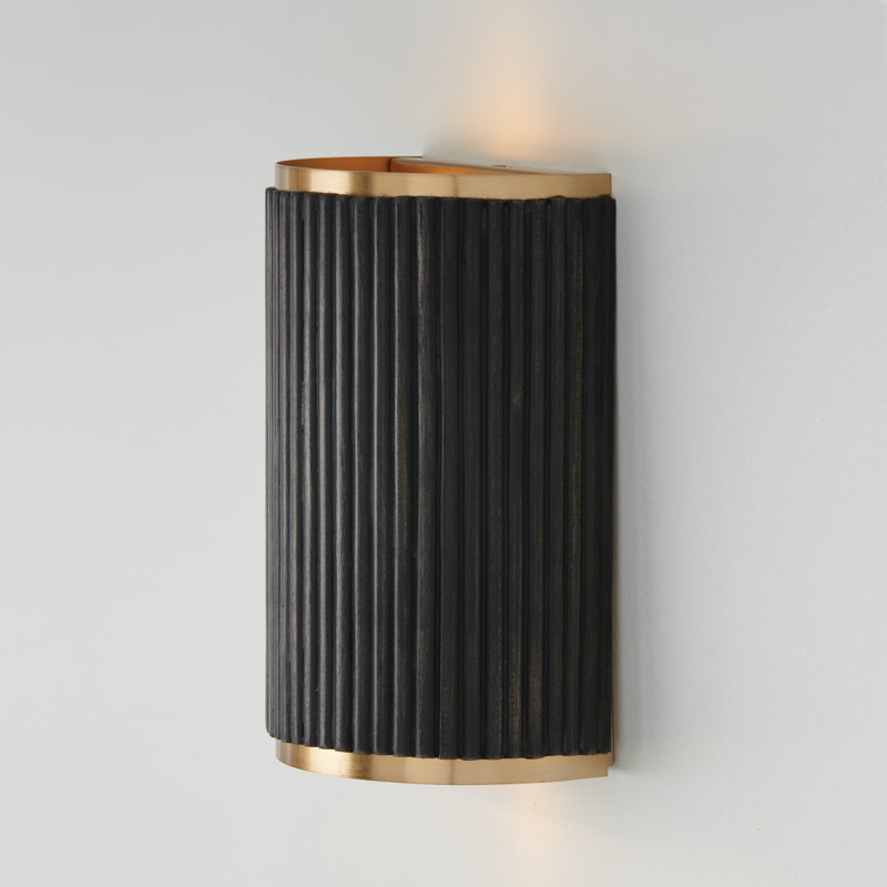 Donovan Steel Flush Mounted Sconce, Black Stain/Matte Brass