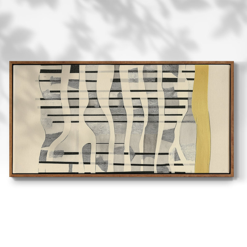 Abstrait, série DCC-XXIX, toile tendue avec châssis, prête à être accrochée, H 21 po x l 41 po, Noyer