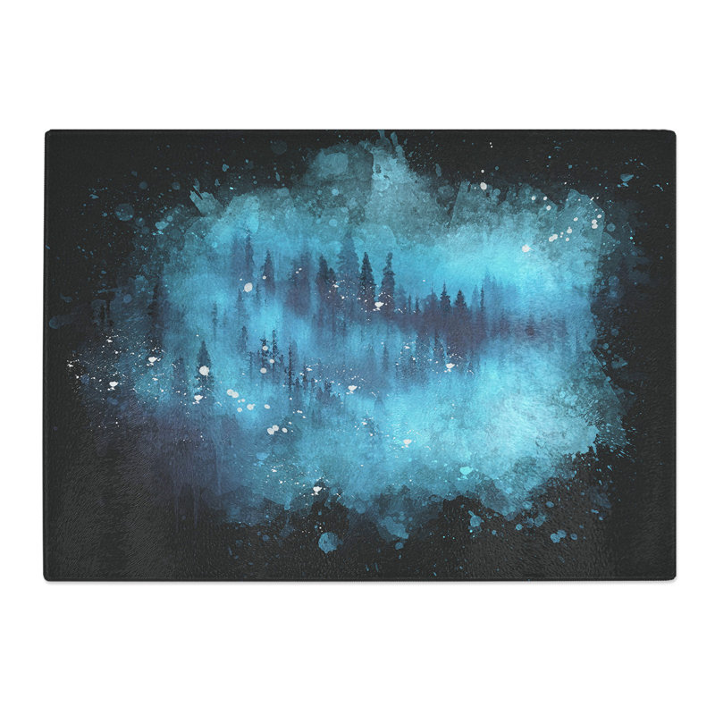 Tempered Glass Forest Mist Chopping Board, 20 cm x 28.5 cm