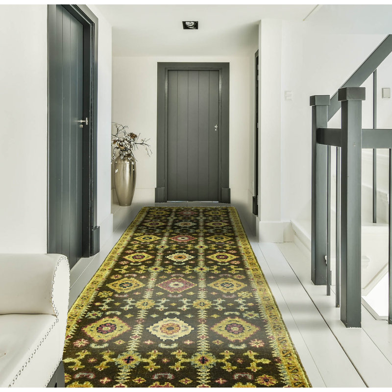 Tapis unique en or / gris de 2 pi 6 po x 8 pi