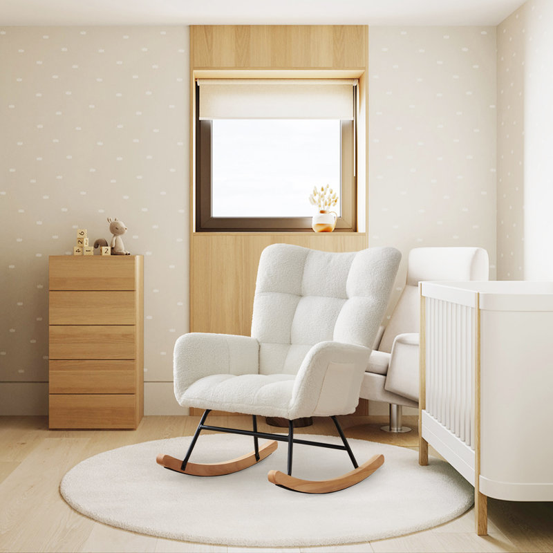 Metal Rocking Chair, Beige