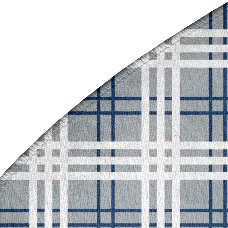 Plaid Indoor Rug, Round 5'