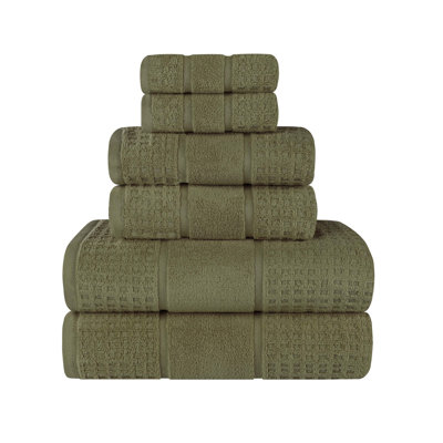 Ensemble de serviettes en coton gaufré Hisela Zero Twist