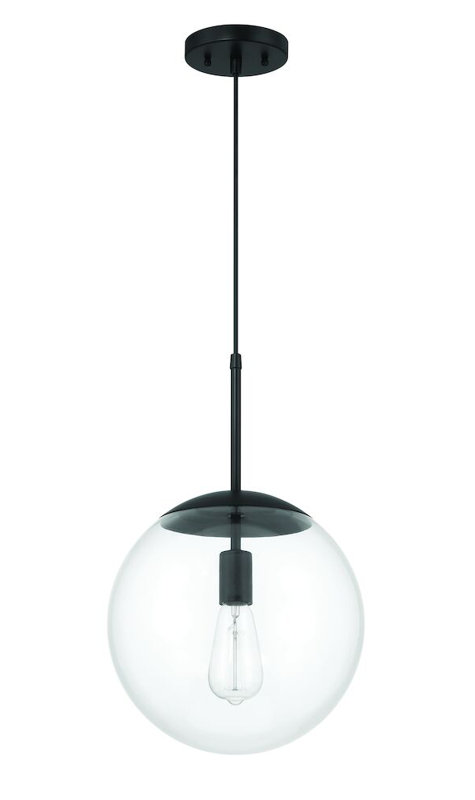 Luminaire suspendu géométrique 1 lumière Ardrie, Transparent, H 15,13 po x l 14 po x P 14 po