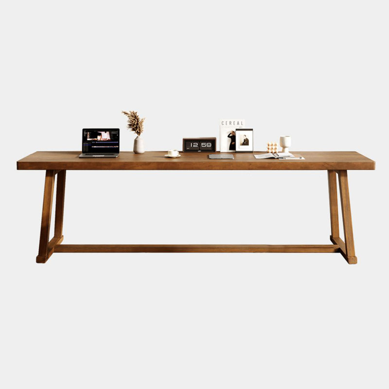 Bureau double en bois massif de style américain, H 29,53 po x l 55,12 po x P 23,62 po