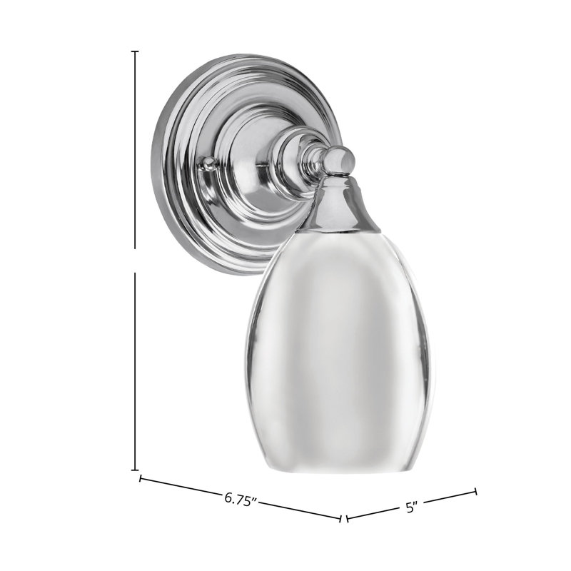 Wall Sconce With 5" Oval Metal Shade, Chrome