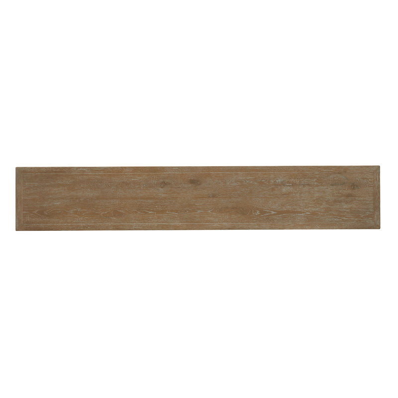 Brown MDF 80'' Rectangular Console Table with Storage Shelves