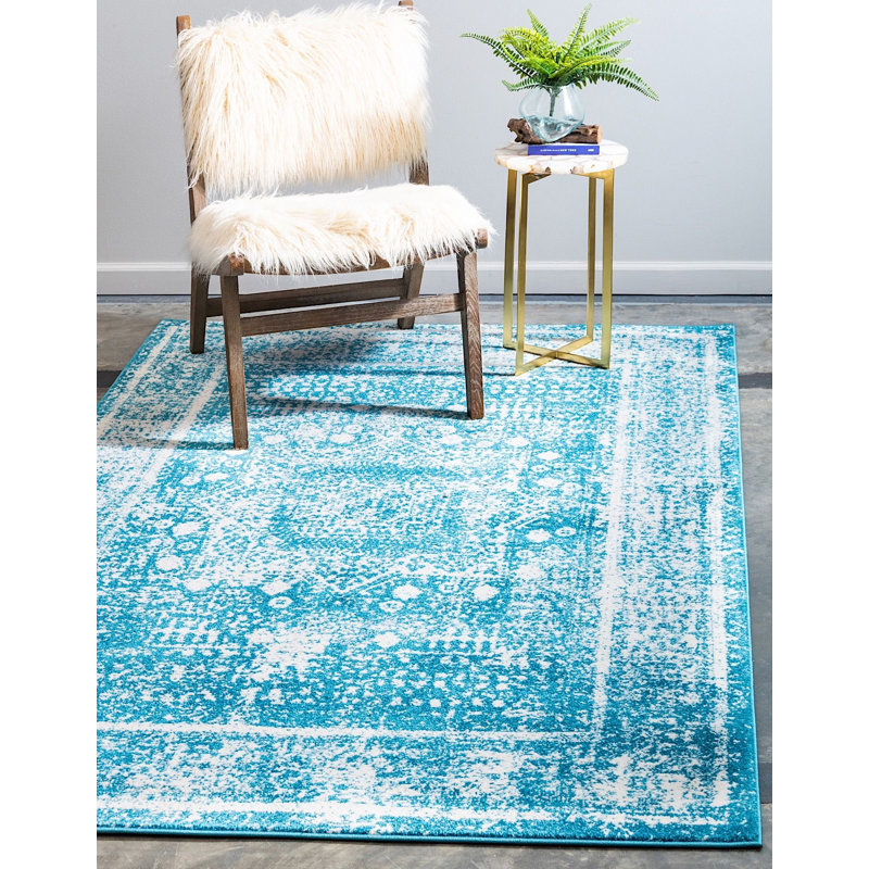 Tapis oriental bleu / blanc Murawski, Rectangle 9 pi x 12 pi