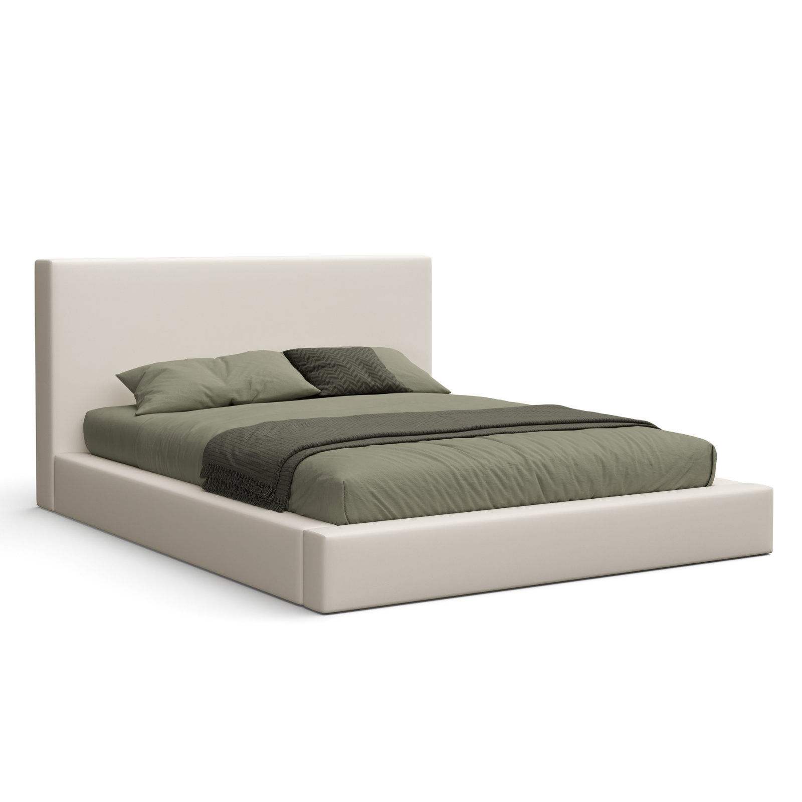 Brugal Upholstered Platform Bed, King, Cream
