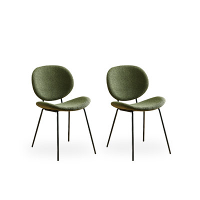 Modern And Simple Ironwork Teddy Plush Backrest Dining Chair