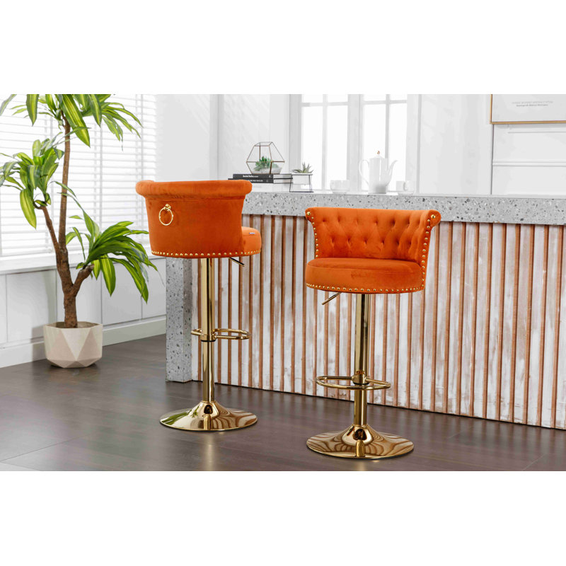 Ensemble de 2 tabourets de bar pivotants COOLMORE avec repose-pieds à hauteur réglable pour la cuisine, la salle à manger 2PC / ENSEMBLE