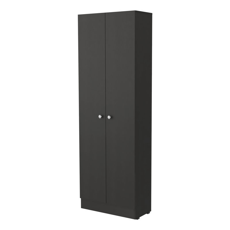 Armoire de rangement rectangulaire à 2 portes Buxton, Noir