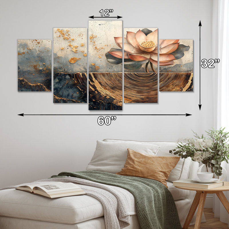 Fleurs de lotus Roots Of TheLake - Fleurs - Art mural moderne pour salon en diamant