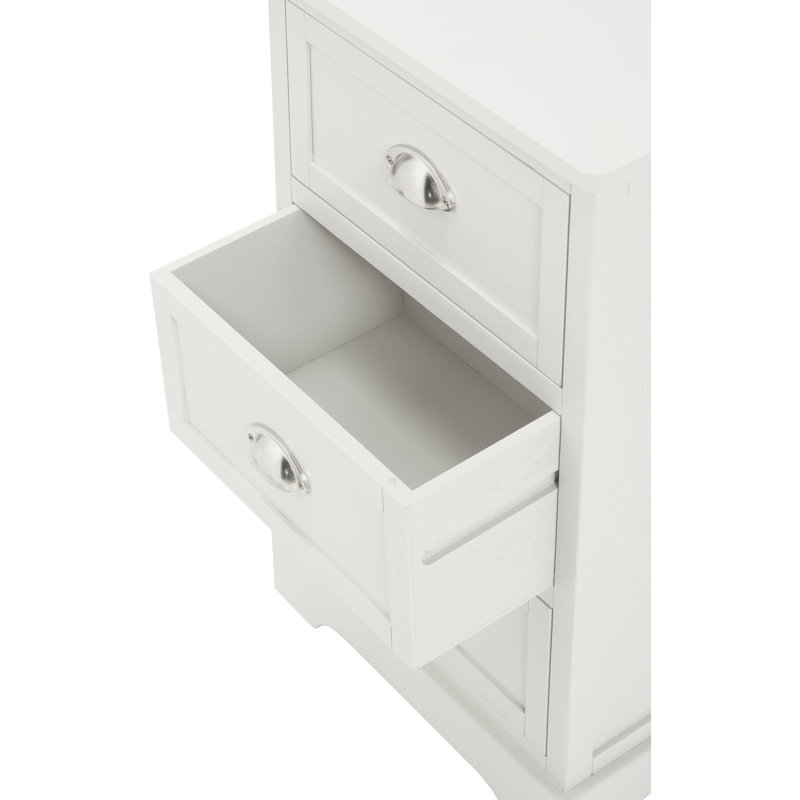 41cm W 3 - Drawer Chest of Drawers, Airy Linen/Silver