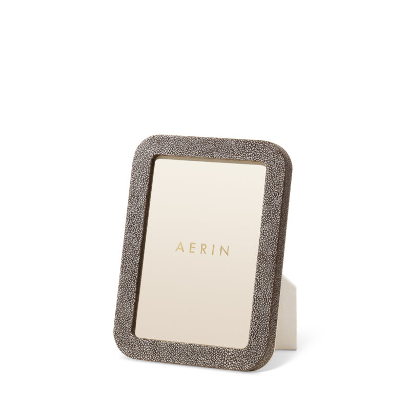 Shagreen Leather Picture Frame, Chocolate, 4" x 6"
