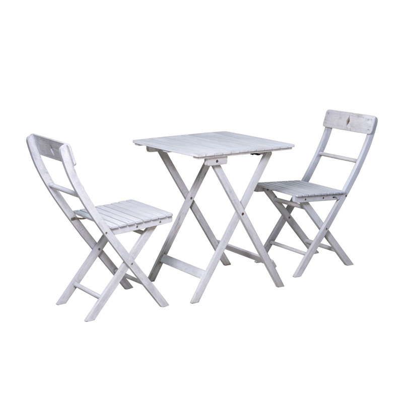 Macalla 2 - Person Acacia Wood Patio Dining Set with Square Table