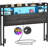 Storage Headboard with LED Lights, Bookcase Headboard with Charging Station-1740395110-1740395109