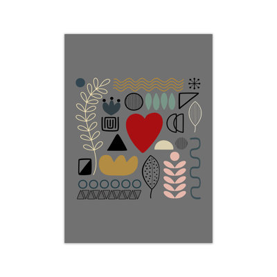 Scandnavian Shapes On Grey Original - Print
