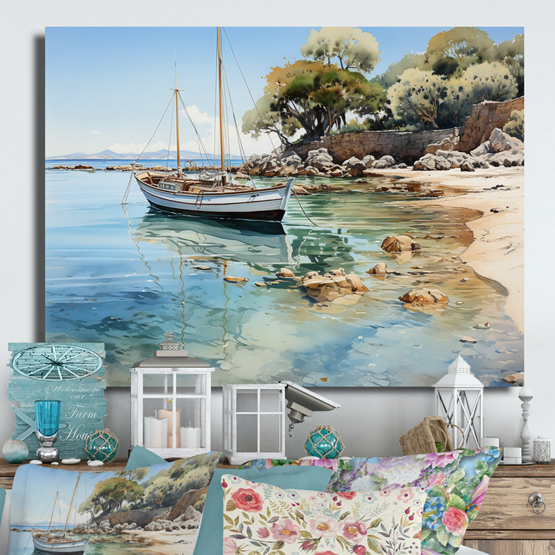 Dominicain Tranquil Bay II - impression nautique et de plage sur métal, H 24 po x l 32 po x P 1 po