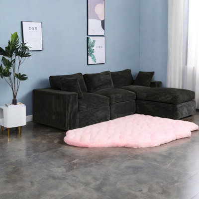 Canapé modulaire profond en chenille 108 po Deep Home Sectionals