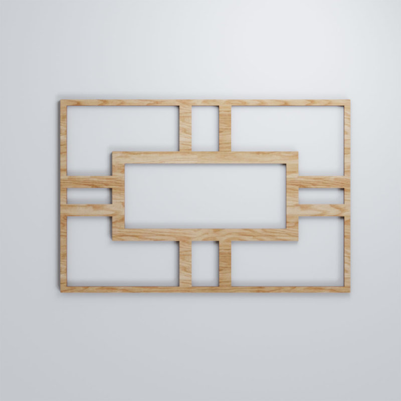Hastings Decorative Fretwork Wood Wall Panels, Red Oak, 23 3/8"H x 15 1/2"W x 1/4"D