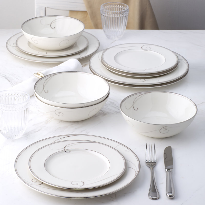 Noritake Platinum Wave Salad Plates, 8.5"