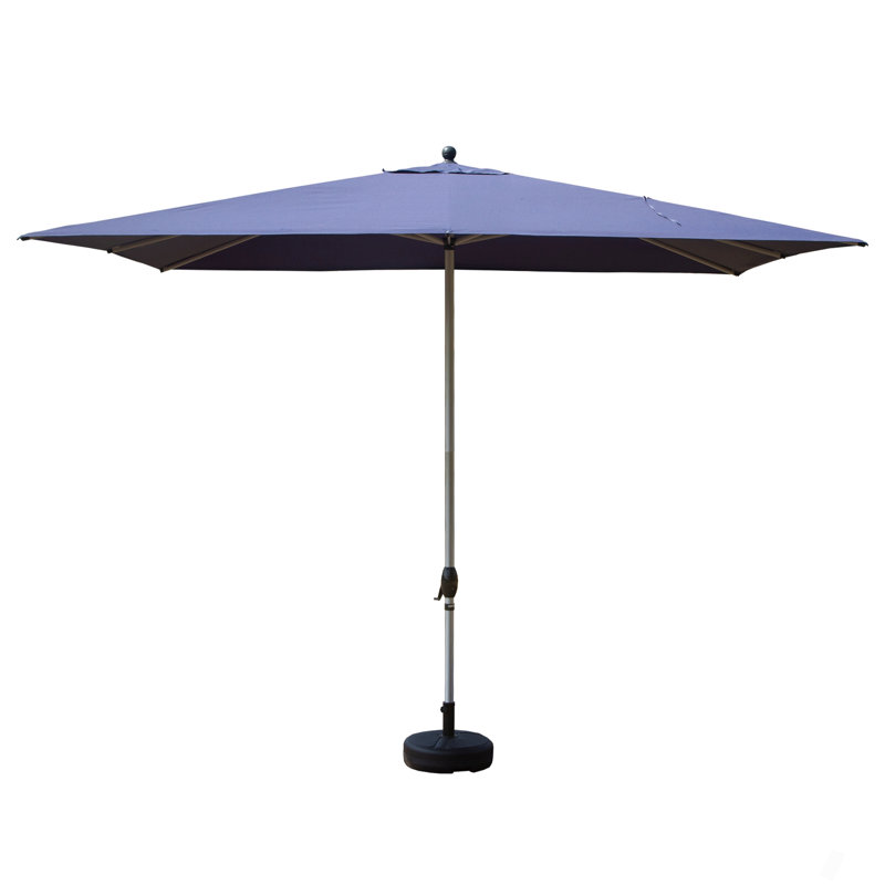 Parasol de patio rectangulaire avec fonction de levage et d'inclinaison à manivelle (base non incluse), Marine