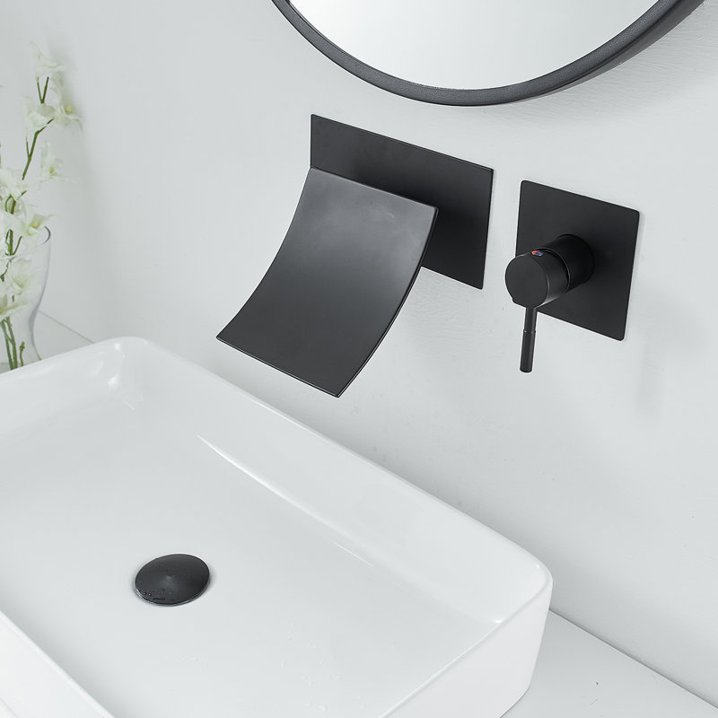 Wall Mounted Optional Single-handle Bathroom Faucet, Matte Black