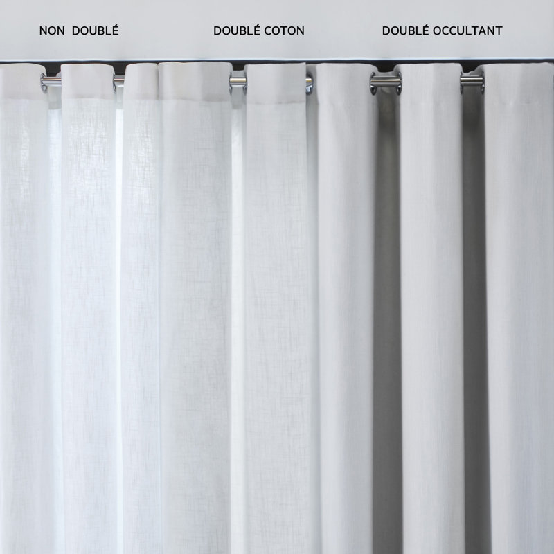 Dziedzic Linen Blackout Single Curtain Panel, Light Beige, 140 W x 270 D cm