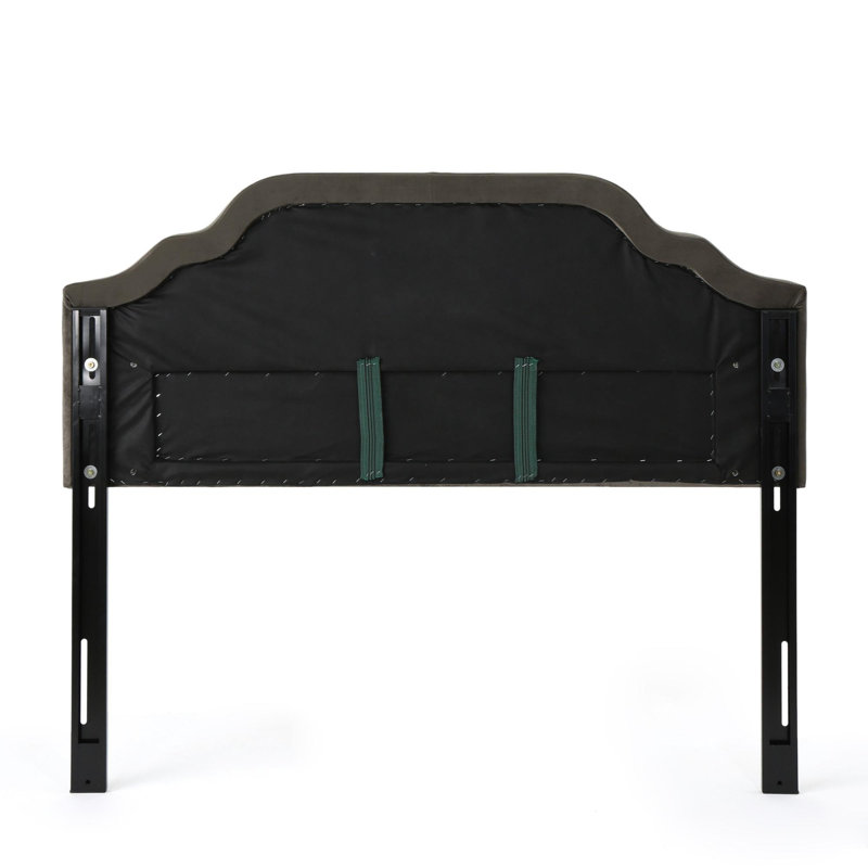 Brooke-Elise Upholstered Metal Panel Headboard, Full / Queen, Gray