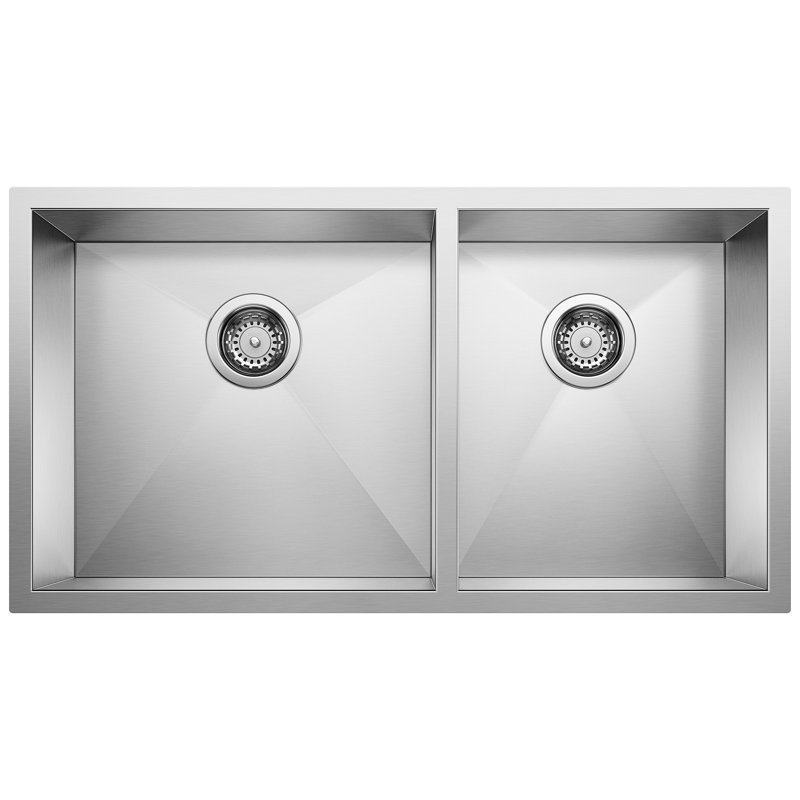 Blanco Quatrus 33" L X 18'' W Double Bowl Stainless Steel Undermount Kitchen Sink