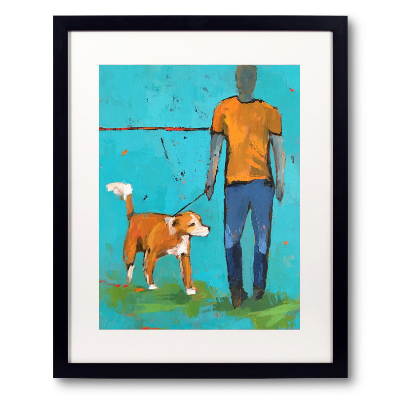 A Man and His Dog Framed Print, 20" H x 16" W