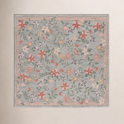 Martha Stewart 3854 Hand Tufted 85% Wool; 15% Cotton Floral Rug