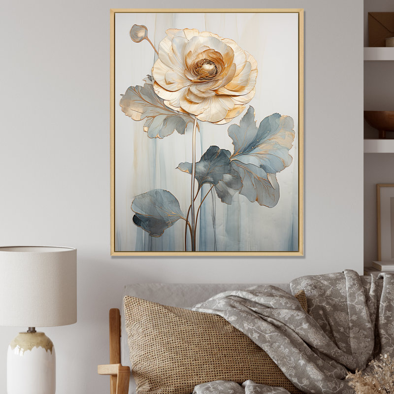 «Vivid Ranunculus Hues II», reproduction sur toile, Cadre naturel flottant, H 40 po x l 30 po