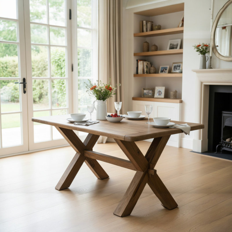 Dorchester Solid Wood Dining Table, 76cm H x 175cm W x 90cm D
