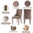 Modern Linen Fabric Kitchen Side Chair,  Dining Chair（Set Of 2）-907506182-907506425