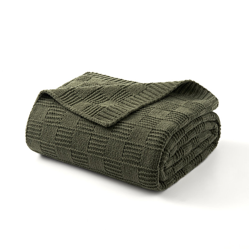Plaid moderne en chenille à carreaux, couverture tricotée douce et confortable à carreaux pour canapé et fauteuil, jeté décoratif en maille pour lit et salon