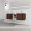 Meuble-lavabo à fermeture en douceur 60 po avec lavabo et petites tablettes de rangement-129437849