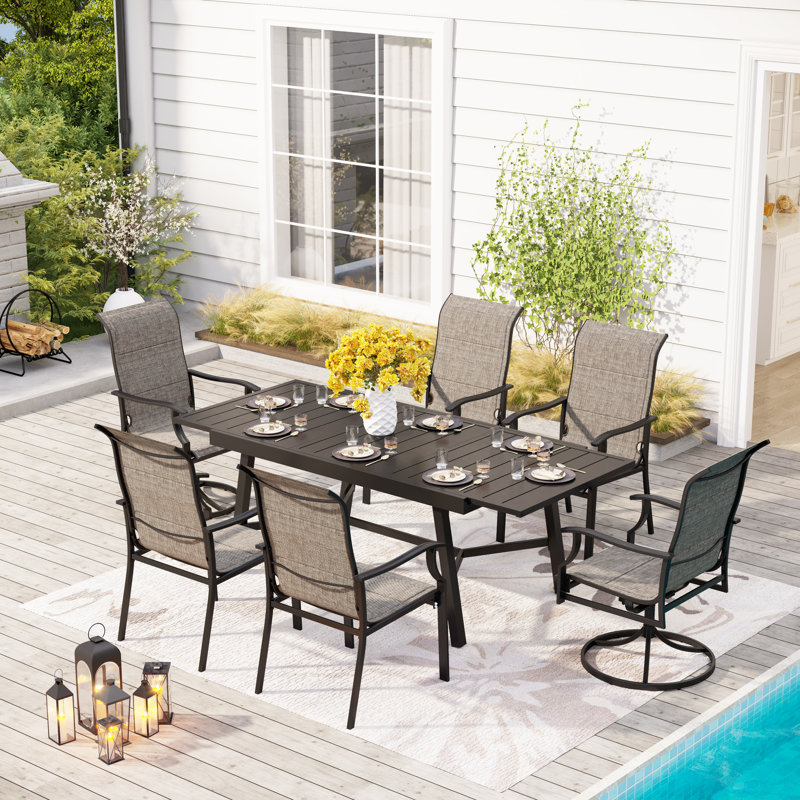 Argyri 6 - Person Patio Dining Set with Rectangular Table
