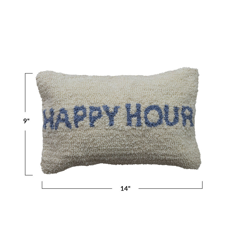 Cotton Tufted Lumbar Pillow “Happy Hour”