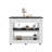 Hardy Kitchen Island, 2 Drawers, 6 Wheels, 2 Shelves, White / Black Wengue