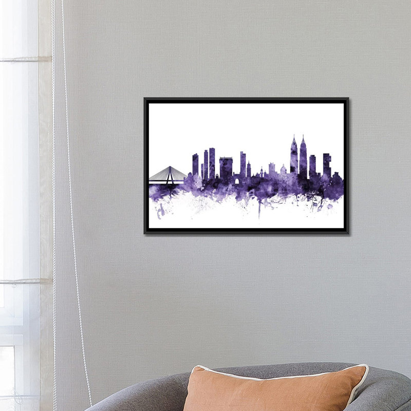 « mumbai (bombay), india horizon » par michael tompsett, reproduction d’impression sur toile tendue, Toile avec cadre noir