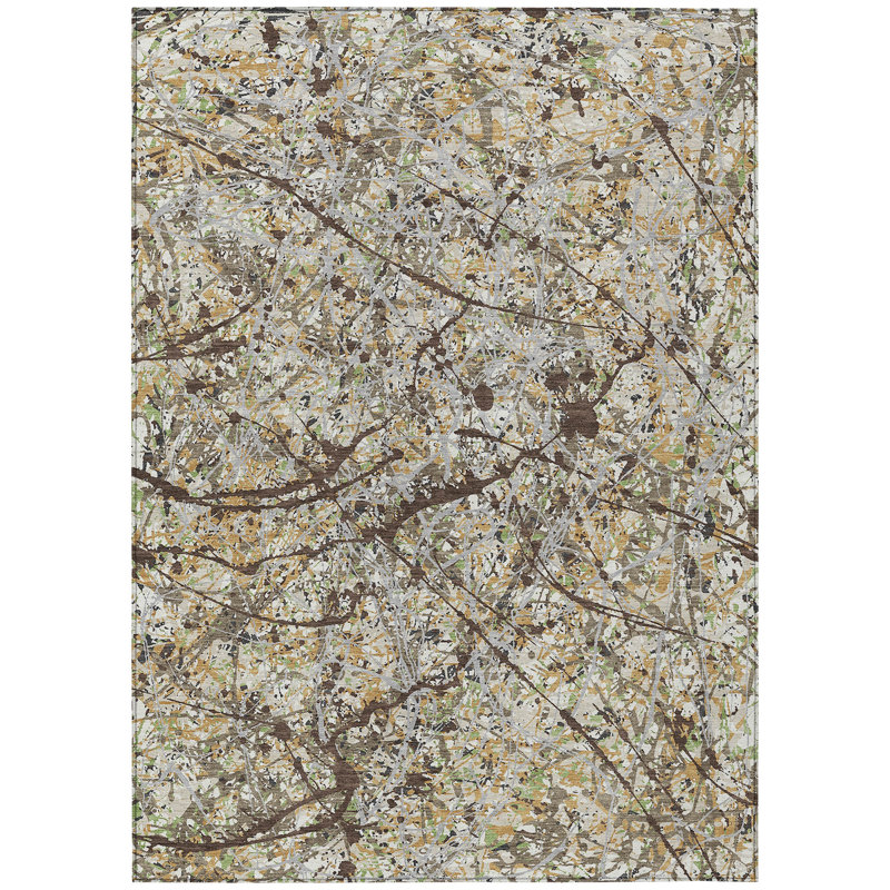 Machine Washable Indoor/Outdoor Jozwiak ACN2389 Abstract Rug, Rectangle 3' x 5'