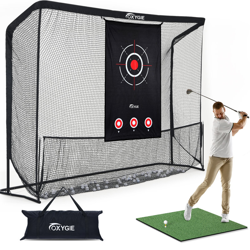 OXYGIE 10 x 7.5 ft Golf Practise Net with Target Cloth Heavy Duty Driving Golf Hitting Net
